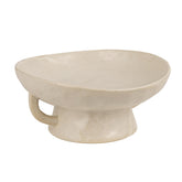 Creative Co-Op stoneware pedestal bowl with handles for an elevated counter display