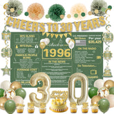 Crenics green and gold backdrop 1996 for nostalgic party photos