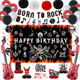 Crenics rock birthday backdrop enhances photos with bold rock vibes.