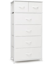 Crestlive tall dresser with wood top offers compact bedroom storage and a sturdy surface.