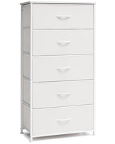 Crestlive tall dresser with wood top provides sturdy surface for lamps and decor