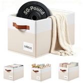 Criusia 4-pack closet baskets collapse for flexible shelf storage.
