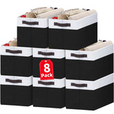 Criusia 8 pack storage baskets with soft two tone design organize shelves efficiently.