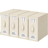 Criusia bed sheet organizer with a clear window for quick content identification.