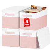 Criusia large closet organizer bin with lid for neat shelves and dust protection.