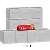 Criusia large storage cube 13x13 in grey for versatile closet organization.