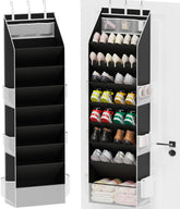 Criusia over-the-door shoe organizer with 8 tiers, front view, maximizing closet space.