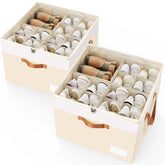 Criusia 2-pack shoe organizer in closet showing foldable, space-saving design