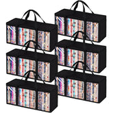 Criusia six-pack DVD storage bags show organized space for a large movie library