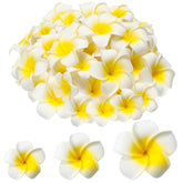 Crowye plumeria foam flower on hair accessory for tropical styling.