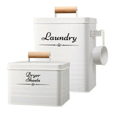 Cruleen farmhouse powder container keeps detergent neat and accessible