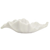 CSjihua off-white 16-inch bowl with ruffle edge for dramatic centerpiece display