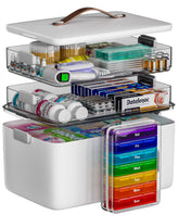 CTIME 3-Tier medicine organizer front view with secure daily access.