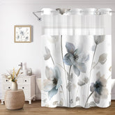 CTOTSYC no-hook shower curtain set on rod for quick setup