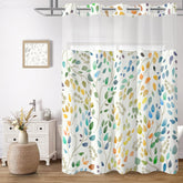 CTOTSYC no-hook curtain with snap-in liner boho leaves for quick, tool-free setup.