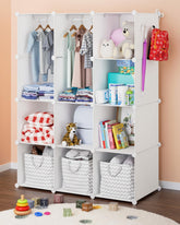 CUBEDIY durable polymer baby closet shelves provide sturdy storage for growing wardrobes.