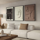 Cuspin large 3D textured framed wall art panel 1 enhances modern living room ambiance