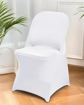 CYFFPKMN white spandex folding chair cover pack enhances chairs for elegant events.