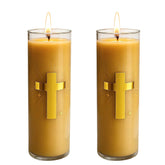 CYSEdge Pure Beeswax candle on an altar with a clean natural burn.