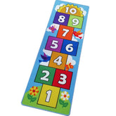 Dafina Hopscotch Rug front view, 26x55 inches, ideal for active play.