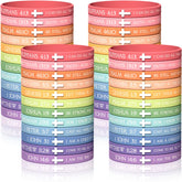 DaikeAion 120Pcs Bible Verse Bracelets with pastel designs for daily wear and subtle faith reminders