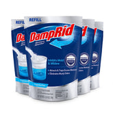 DampRid 4-pack product shot showing fragrance-free moisture absorbers for rooms.