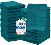 DAN RIVER washcloth 12x12 teal pack for everyday bathroom use