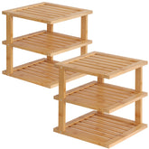 Danfoxer bamboo corner shelf assembly for quick setup and space saving.