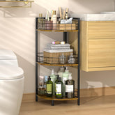 DAOUTIME 3-tier bathroom corner shelf keeps toiletries tidy and within reach.