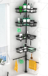 DAOYA shower caddy tension pole corner provides versatile storage in tight spaces.