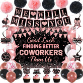 DARUNAXY rose gold coworker farewell banner for a festive, memorable backdrop.