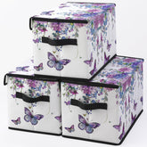 Dawuyu stackable bins with lid on for clutter-free storage and dust protection.
