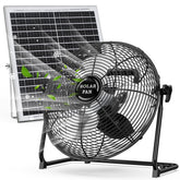 DBF 18-inch solar powered fan cooling outdoor patio spaces