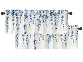 Debraleye watercolor blue leaves window valance adds vibrant color to your window