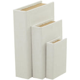 Deco 79 linen fabric decorative box 12-inch white for stylish shelf storage