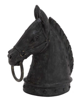 Deco 79 polystone horse head sculpture adds antique charm to tabletops.
