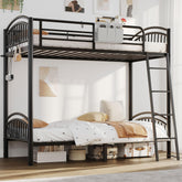 Decofy metal bunk bed frame with twin-over-twin design for durable teen sleep