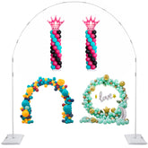 Decojoy balloon arch stand assembly showing quick tool-free setup for a stunning backdrop.