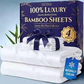DECOLURE bamboo king flat sheet draped for silky, breathable comfort