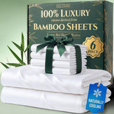 Decolure bamboo queen flat sheet offers silky softness and cooling feel