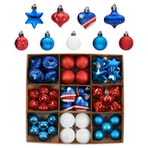 Decor by Hannah 4th of July ornament ball with red, white, blue finish for festive décor.