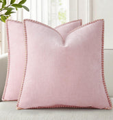 DecorUhome Summer Chenille Throw Pillow Cover 20x20 front view, soft and inviting for living spaces