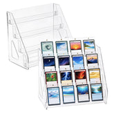 DEEIF 4-tier card display stand with four shelves for clear card visibility.