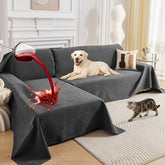 Deep Dream XX-Large dark grey sectional couch covers front view showing waterproof protection.