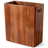 Deepredcoast decorative wooden bathroom trash can adds warmth and tidy storage.