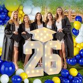 Deerher 2026 graduation sign with cap and lights for standout photos.