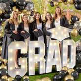 Deerher GRAD marquee sign letters illuminate outdoor graduation decor