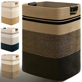 Degeyoyo laundry hamper with leather handles highlights durable design and style.