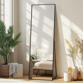 Delma full-length mirror with black aluminum frame for bedroom dressing