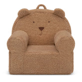 Delta Children Babygap Sherpa Bear Chair front view in tan, cozy reading nook.